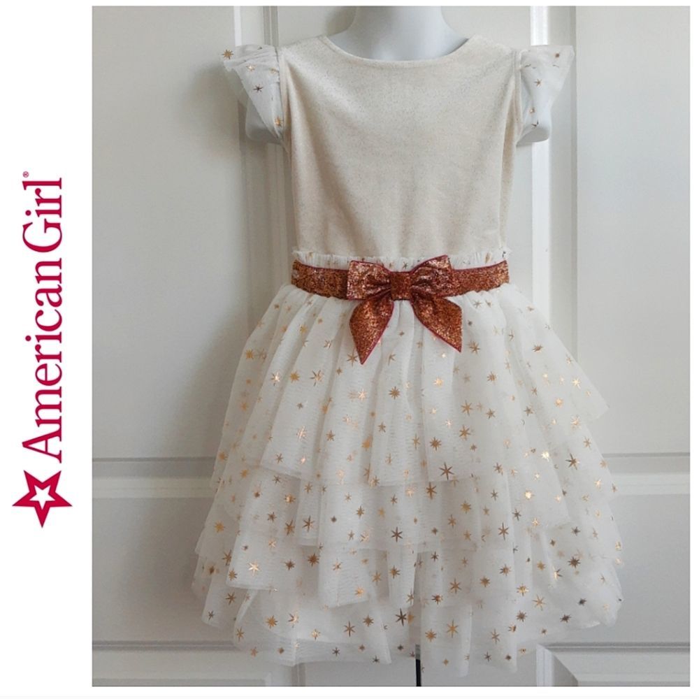 Gold & Cream Star Dress - Picture 1 of 5